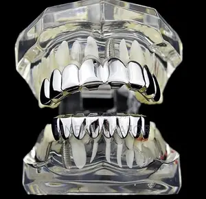 Silver Steel Hiphop Teeth Grillz