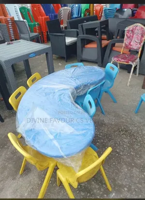 School Desk and 8 Chairs for Children