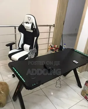 Gaming Desk With Led Light and Gaming Chair