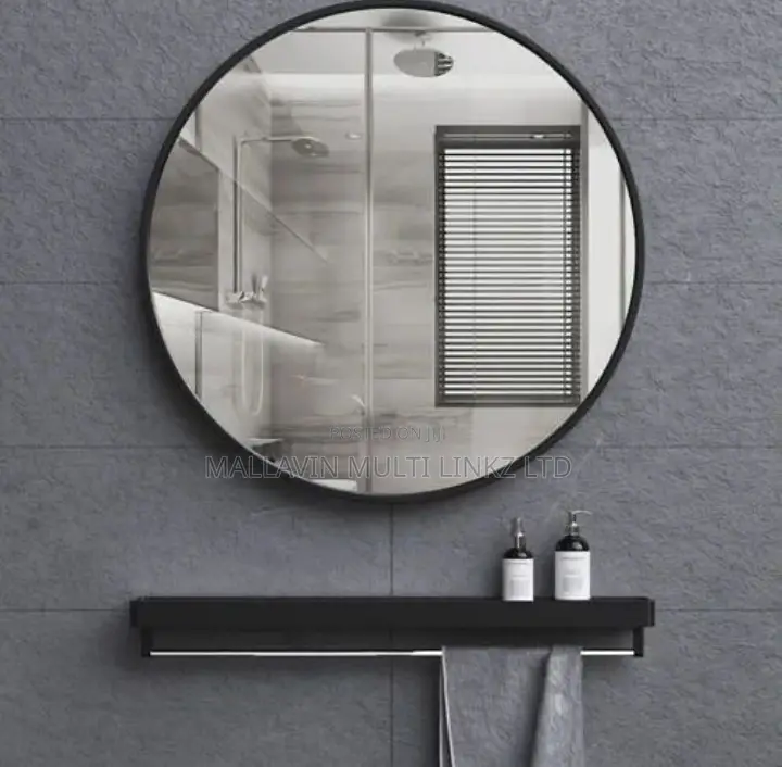 Round Mirrors With Down Shelf