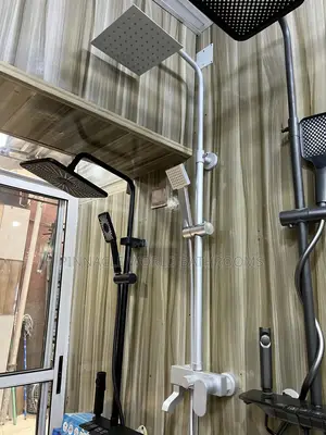 White Aluminum Standing Shower Hot and Cold Set