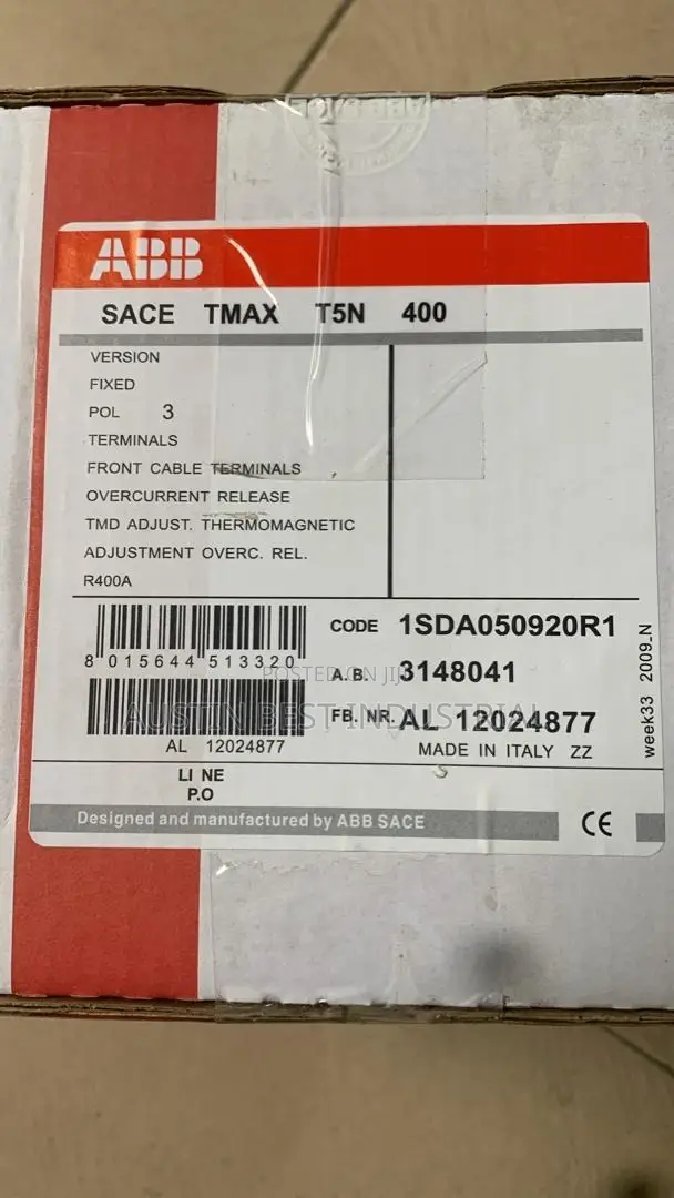 Abb MCCB Breaker 3pole 400A