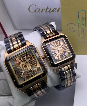 Original Cartier Mechanical Gold Mix Black Chain Watch