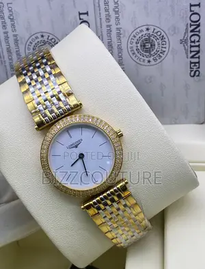 Original Longines Ladies Silver Mix Gold Chain Watch