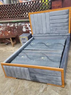 Quality 4.5by6 Upholstery Padded Bed Frame With One Bed Side