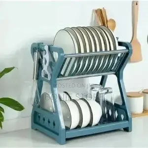2 Layer Dish Rack With Drainer / Plate Rack