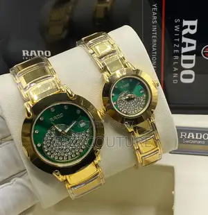 Original RADO Quartz Green Dail Gold Chain Watch in Store