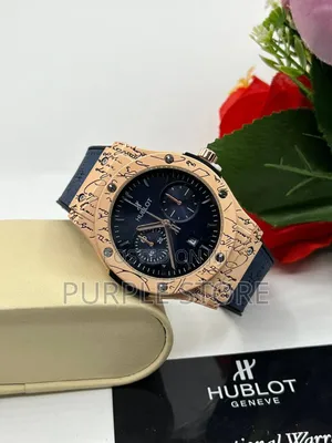 Hublot Leather Wristwatch Unique Rosegold Dial Silver