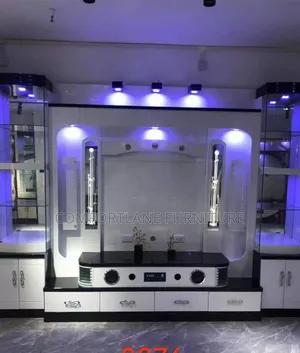 Modern TV Wall Unit With Lighting and Sound System