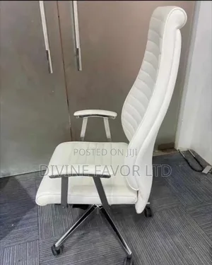 Executive White Office Chair Swivel for Office Use.