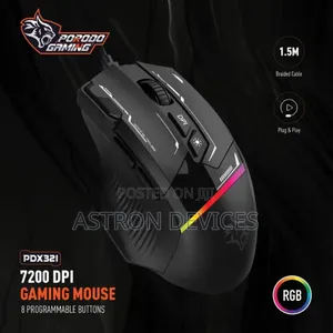 Porodo Gaming 8D RGB Wired Mouse DPI 7200