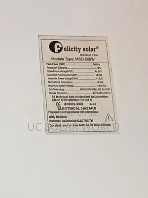 Felicity 500w Panel