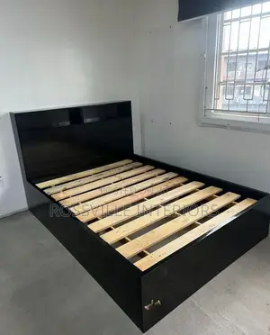 4.5ftby6ft Bedframe With Headboard Shelf