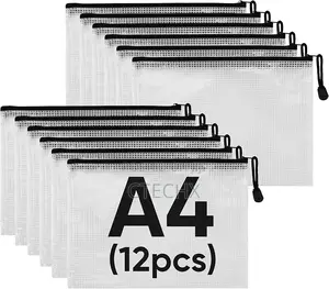 A4 Plastic Folders Document Wallets Grid Zip. Multisize