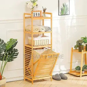 Laundry Hamper With 3-Tier Shelves Tilt Out Basket