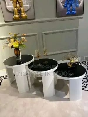 Imported Quality Woody Side-Stool With Glass Top 3 in 1