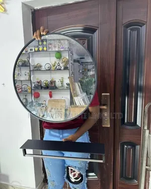 Round Frame Mirrors With Shelf