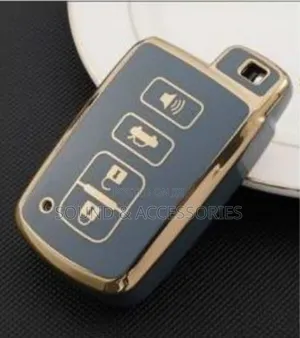 Black Gold Toyota Highlander 4 Buttons Straight Tpu Keycover