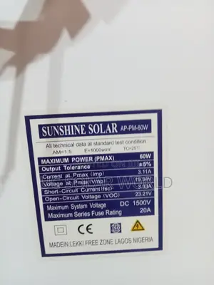Sunshine Solar Panel 60w