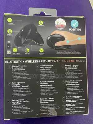 PORT CONNECT Bluetooth Rechargeable Ergonomic Mouse