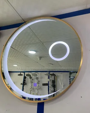 Framed Crescent Moon Round Led Mirrors