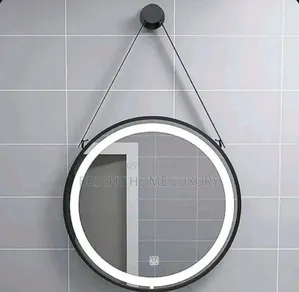 Round Black Frame Belt Led Mirror
