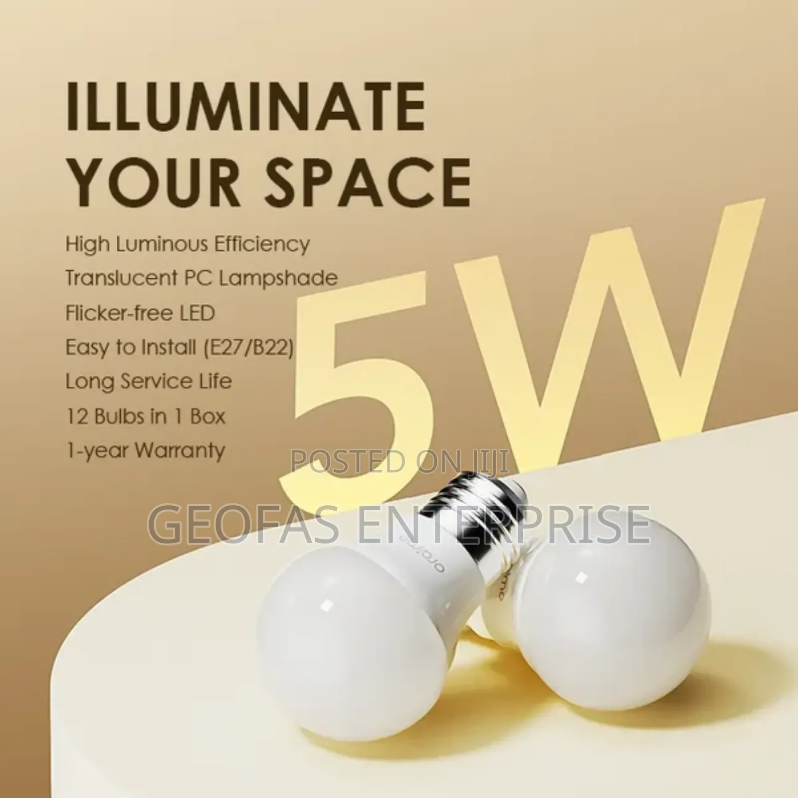 Oraimo Lightbulb 12pcs 5W LED Light Bulb