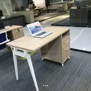 Secretary Table With Drawers And Metal Legs.