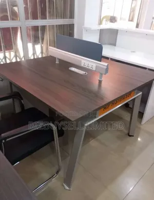 2 Seaters Pure Wooden Workstations With Metal Legs.