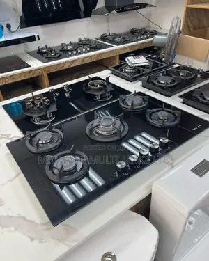Table Top 5 Burner Cabinet Built in Gas Cooker, Auto Ignitn