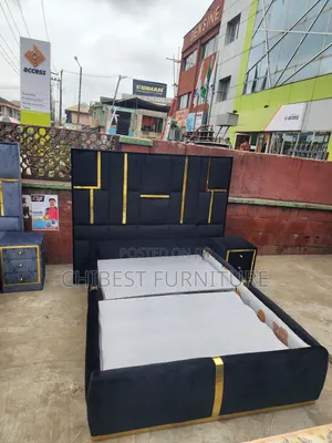 Quality 4.5by6 Upholstery Padded Bed Frame With One Bed Side