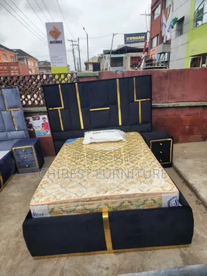 Quality 4.5by6 Upholstery Padded Bed Frame With One Bed Side
