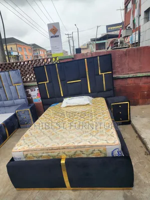Quality 4.5by6 Upholstery Padded Bed Frame With One Bed Side