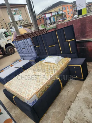 Quality 4.5by6 Upholstery Padded Bed Frame With One Bed Side