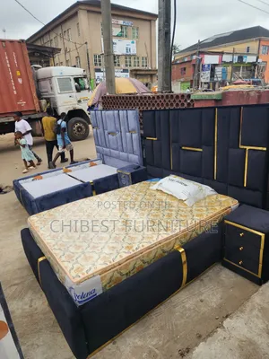 Quality 4.5by6 Upholstery Padded Bed Frame With One Bed Side