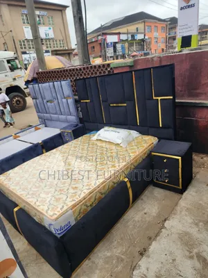 Quality 4.5by6 Upholstery Padded Bed Frame With One Bed Side