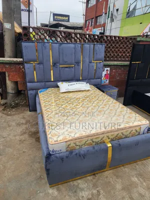 Quality 4.5by6 Upholstery Padded Bed Frame With One Bed Side