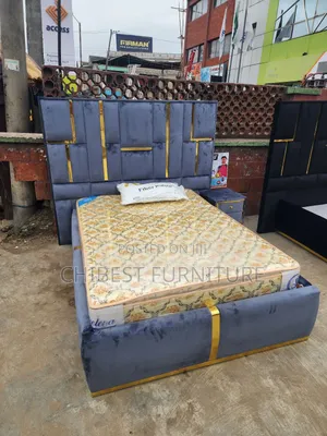 Quality 4.5by6 Upholstery Padded Bed Frame With One Bed Side