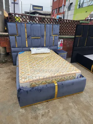 Quality 4.5by6 Upholstery Padded Bed Frame With One Bed Side