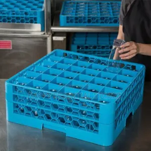 By 25 Compartment Glass Cups Rack/Crate