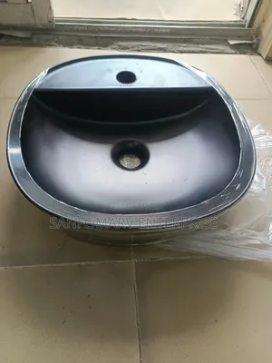 Black Marble Top Basin With Tap Hole