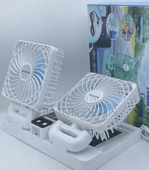 Unique Double Head Solar Rechargeable Fan