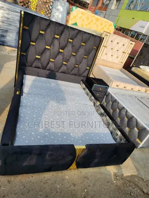 Quality 4.5by6 Upholstery Padded Bed Frame With One Bed Side