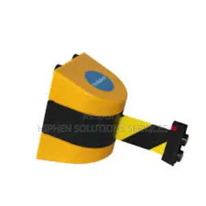 Black 5m Wall Mounted Belt Barrier