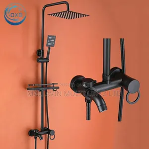 Black Bathroom Shower With Soap Dish
