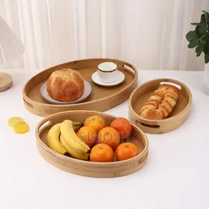 3 in 1 Oval Bamboo Tray