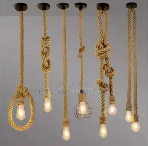 Vintage Hemp Rope Pendant Lamp