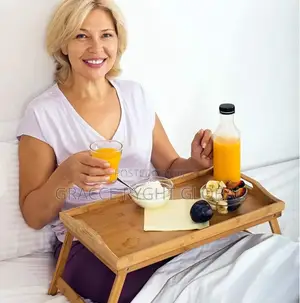 Bamboo Breakfast Tray With Foldable Legs