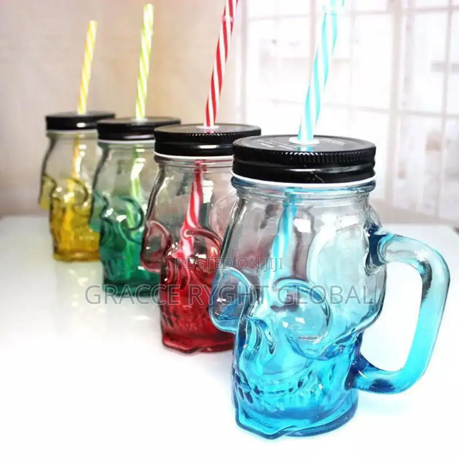 Glass Skull Mason Jar