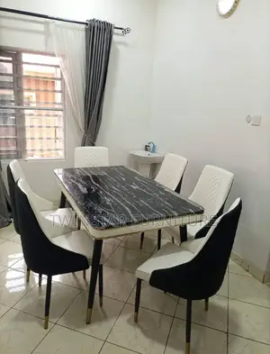 Modern Marble Dinning Table Set of 6 Chairs
